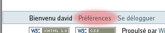 Preferences link